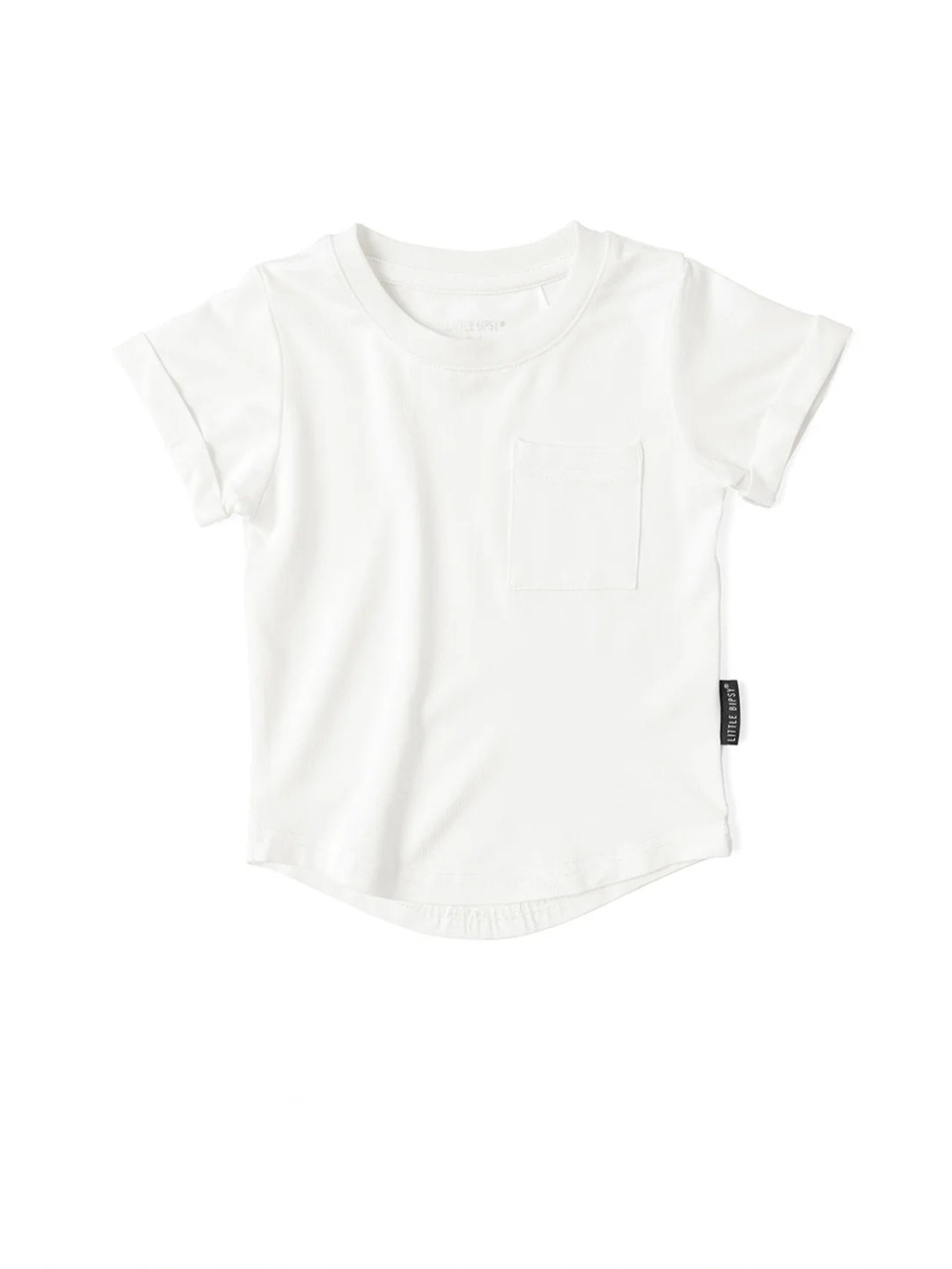 NWT Little Bipsy bamboo pocket Tee Off-white 2T/3T